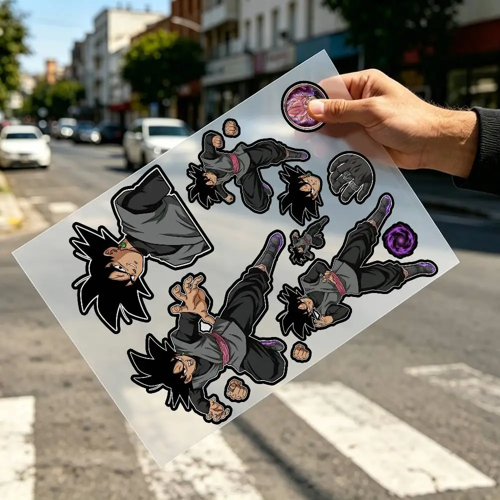 Anime Goku Black Base Form  Motorcycle Reflective Decal Safety Sticker for Helmet Car Bike Durable Self-Adhesive  Gift for Rider