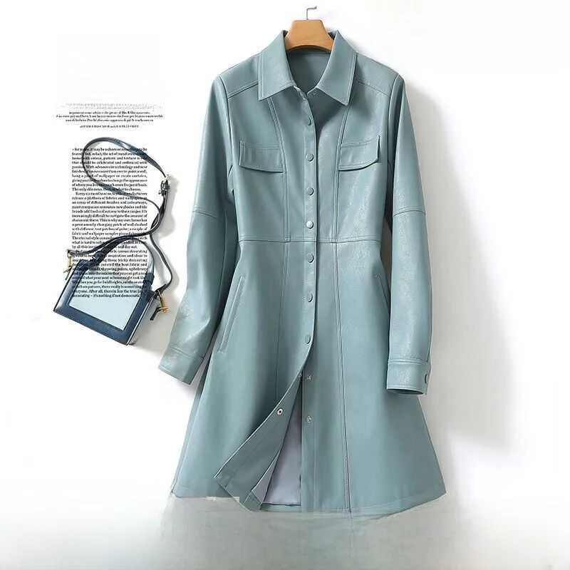 2025年春秋 レディース シープスキンレザージャケット スリムフィット 襟付き スタンドカラー おしゃれ アウター 通勤 長袖