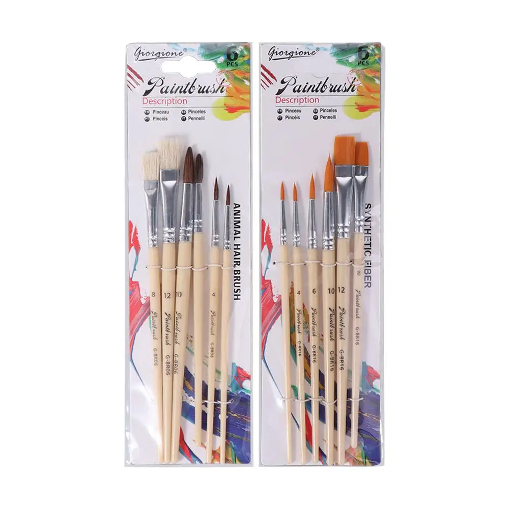 12pcs Coffee Soft Fiber Paint Brush Set Lightweight Plastic Nylon Painting Pen Soft Grip Classical Hook Line Pen Student