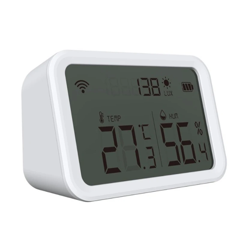 Tuya Zigbee Temperature Humidity for Lux Light Detector Hygrometer Thermometer with LCD Screen Drop Shipping