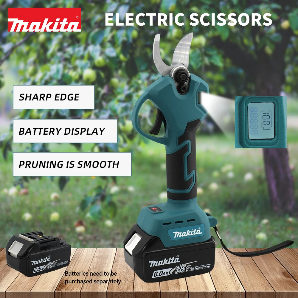 Imagem -02 - Makita-brushless Elétrica Tesoura de Poda Ferramenta de Jardim Tesoura sem Fio Display Led com Bateria 18v