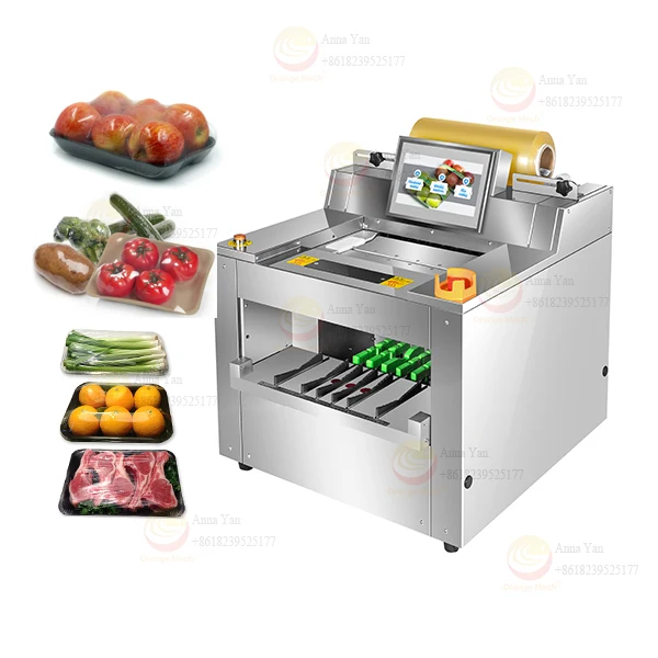 304 stainless steel PCL control Small  desktop Cling film packing machine