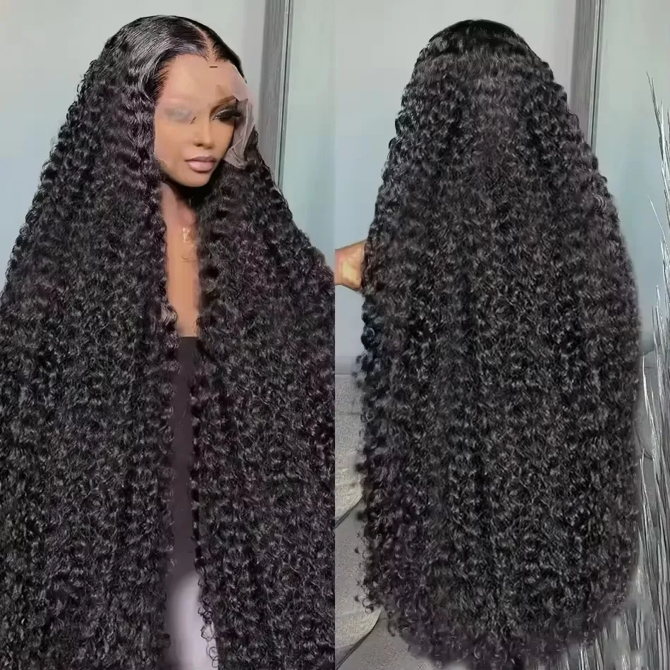 300% 40 Inch HD Loose Deep Wave 13x6 Lace Front Human Hair Wigs Peruvian Curly Water Wavy 13x4 Lace Frontal Wigs For Black Women