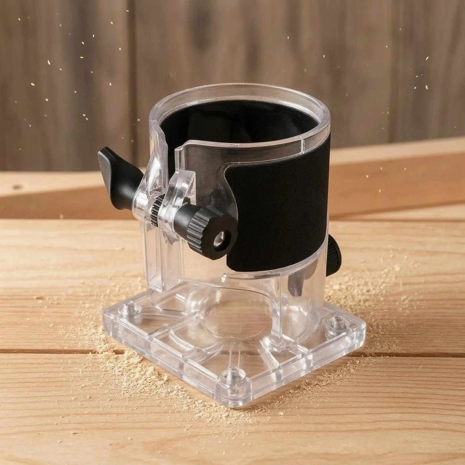 Adjustable Router Base Cover with Grip Black Sides PC Trim Router Bottom Protector for Wood Trimmer Router