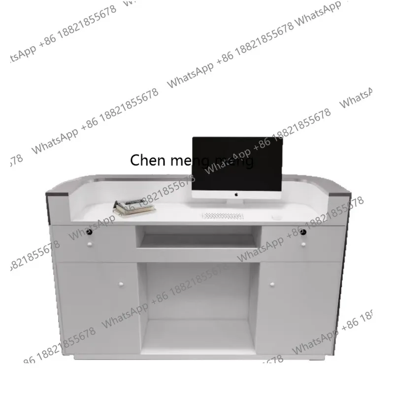 متجر لبيع الملابس طاولة بار من الفولاذ المقاوم للصدأ صفحة الخروج متجر حلاقة بسيط صالون تجميل مكتب الاستقبال