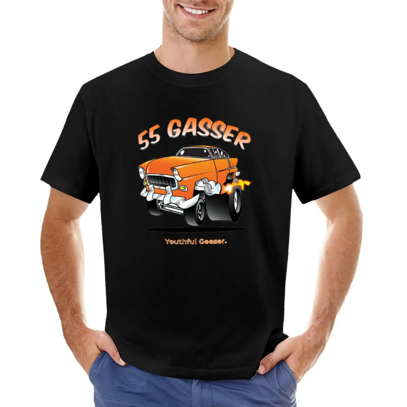 55 Gasser Cartoon Car T-Shirt basketball graphic tees boys animal print man t shirt Aesthetic clothing funny t shirts for men