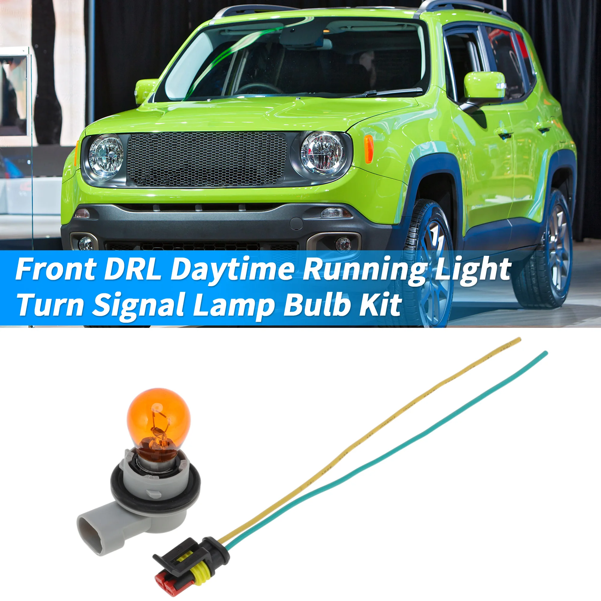 

X Autohaux передние DRL дневные ходовые огни указатель поворота лампа для Jeep Renegade 14-20