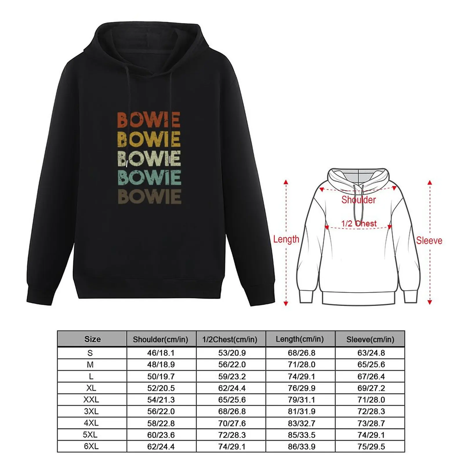 Retro Bowie Maryland Pullover Hoodie anime clothes autumn new products mens hoodies