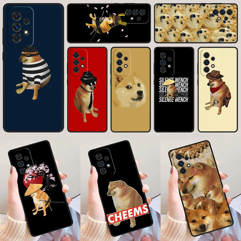 Funny Cheems Doge Retro Vintage Meme For Samsung A52 A72 A73 A20e A21S A50 A70 A11 A12 A42 A31 A40 A51 A71 A32 A80 Phone Case