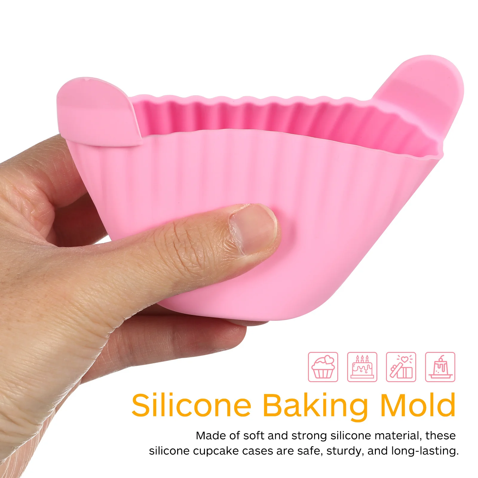 

4 pcs Silicone Muffin Molds Non-Stick Baking Cups For Air Fryer Cupcake Liners Easy Release Flexible Silicone Cake Molds