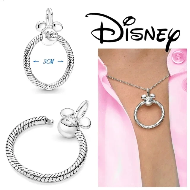 جديد 925 الفضة Miniso ديزني دونالد داك دُولابٌ دَوّار مفتاح قلادة الموضة مناسبة للسوار الأصلي لتقوم بها بنفسك مجوهرات رائعة