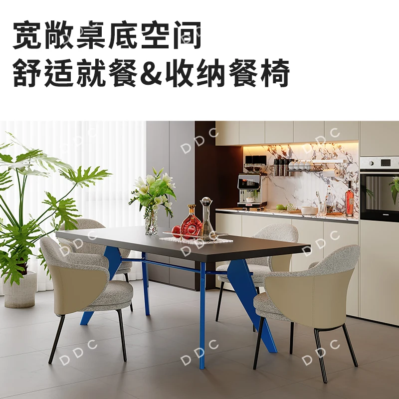 LYN rock slab dining table and chair combination Western food household small apartment restaurant dining square table