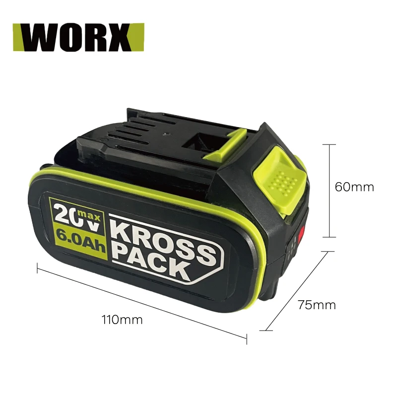 WORX 20V 6.0Ah electric tool charging lithium battery replacement battery WA3551 WA3553 WX390 WX176 WX178 WX386 with charger