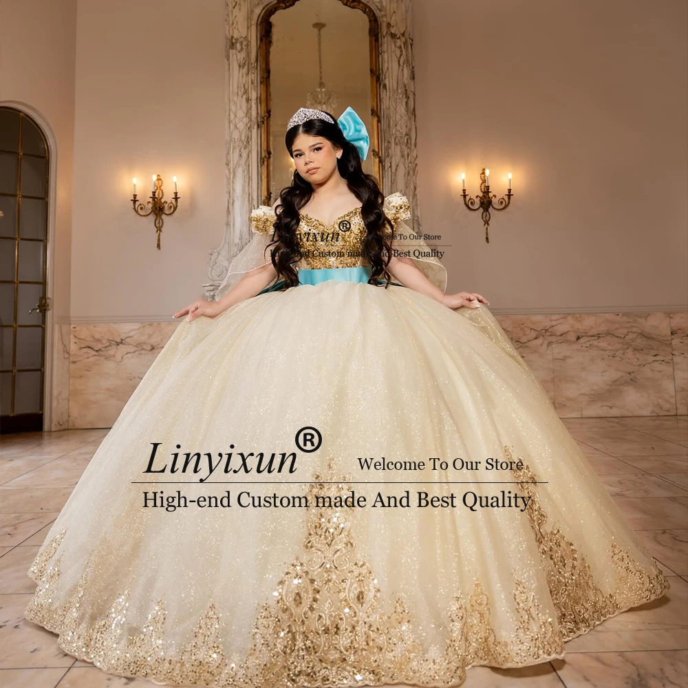 Exquisite Shiny Quinceanera Dresses 2025 Applique Glitter Ball Gowns Girl Sweet 16 Birthday Party Customized robe de ceremonie