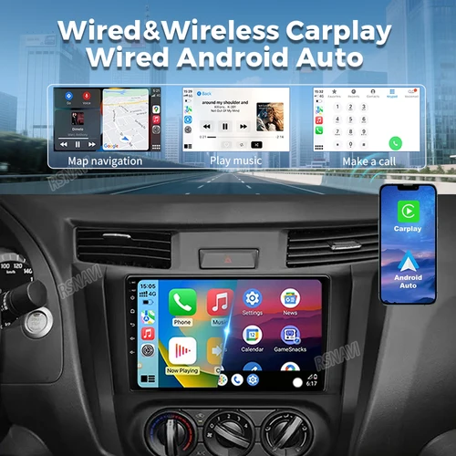 Imagen 2 del producto Qualcomm Snapdragon Android 15 Carplay Radio de coche reproductor Multimedia para Nissan Navara Frontier NP300 4 D23 2014 - 2021 GPS estéreo