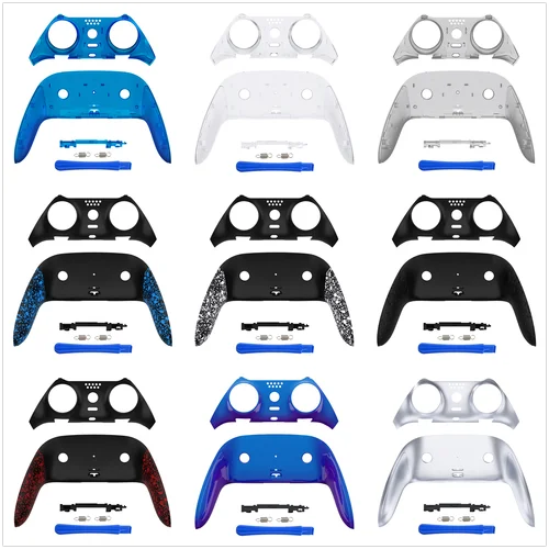 Imagen 2 del producto eXtremeRate Carcasa decorativa inferior superior, carcasa de clip frontal trasera de repuesto personalizada para controlador de borde ps5 - Negro