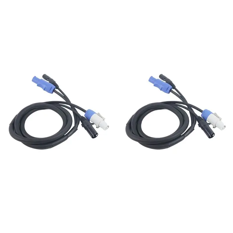 A84E-2X DMX Powercon Cable Combination Of Powercon Plug And DMX XLR Signal Line For Light Power Connection Signal Transit(B)