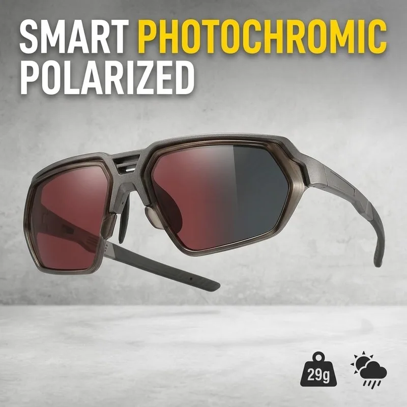 Photochromic Cycling Sunglasses Polarized Outdoor Sports Goggles Men Women Hiking Glasses Windproof Fishing Eyewear