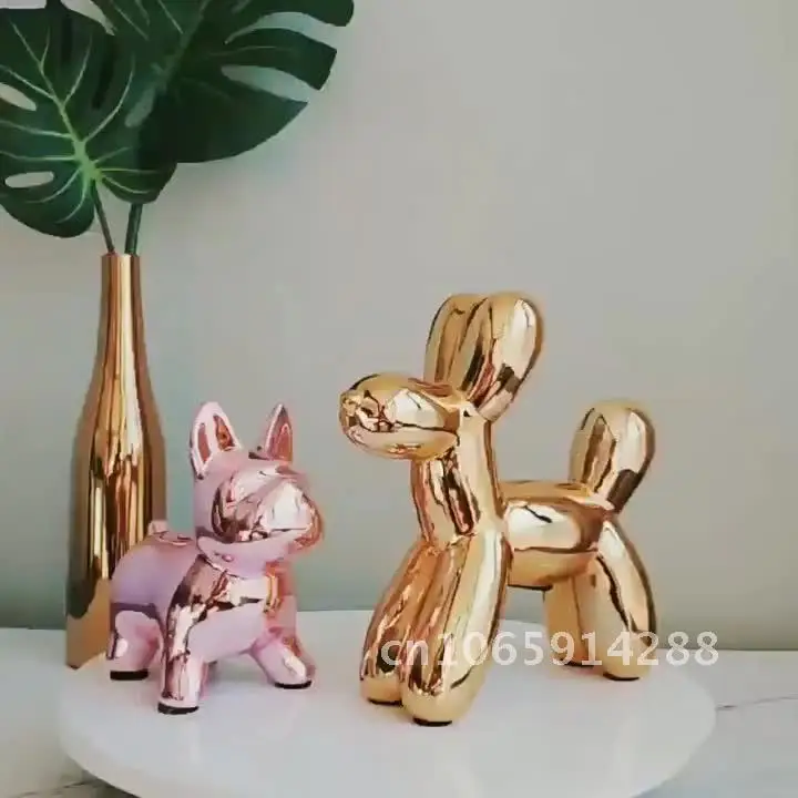 

European Style Porcelain Piggy Bank Female Cute Animal Decoration Gold Black Silver White Pink Bedroom Living Room Ornament