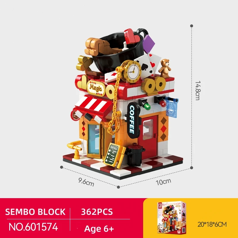 SEMBO BLOCK Street Series Color Shop Assembling Building Blocks Girls Toys Ornaments Model Children's Holiday Gift