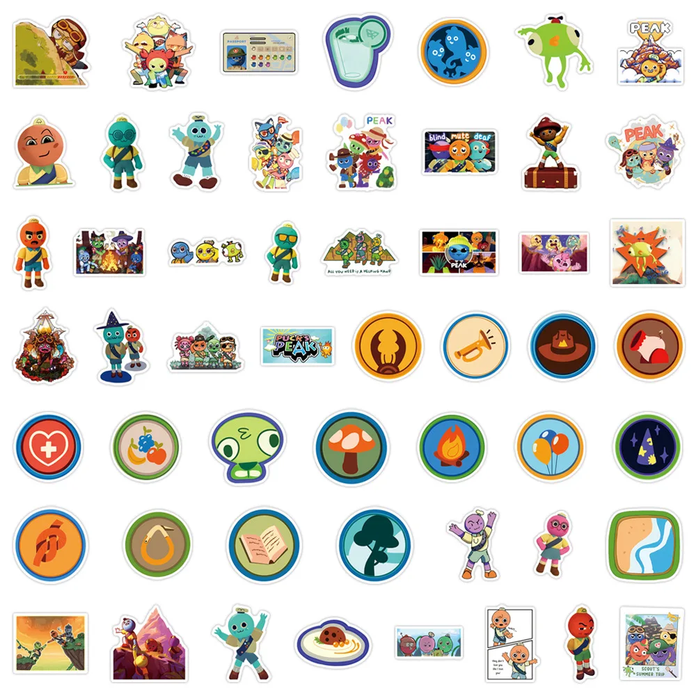 50 Uds PEAK pegatinas de juego divertidas calcomanías de PVC de dibujos animados decoración DIY monopatín impermeable equipaje teléfono nevera regalos