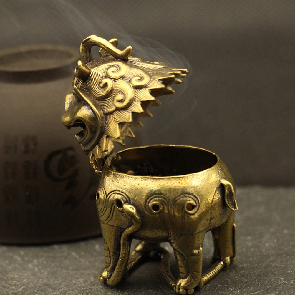 

Chinese Incense Burner Vintage Animal Tabletop Decor For Home Office Yoga Room Desk Burner Decorative Auspicious Copper