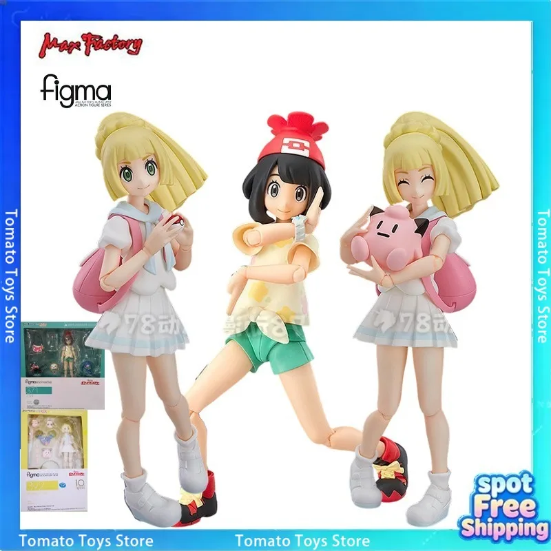 Max factory production, figma mobile figurine series, popular anime Pok é mon Sun/Moon, main characters Selene and Lillie, gift