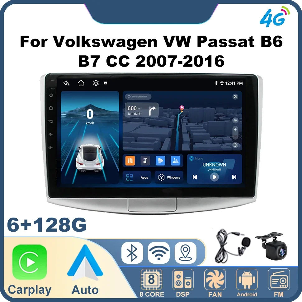 

Car Radio Multimedia Player for Volkswagen VW Passat B6 B7 CC 2007-2016 GPS 4G Carplay 8core BT Car Screen Android Auto 2Din DVD
