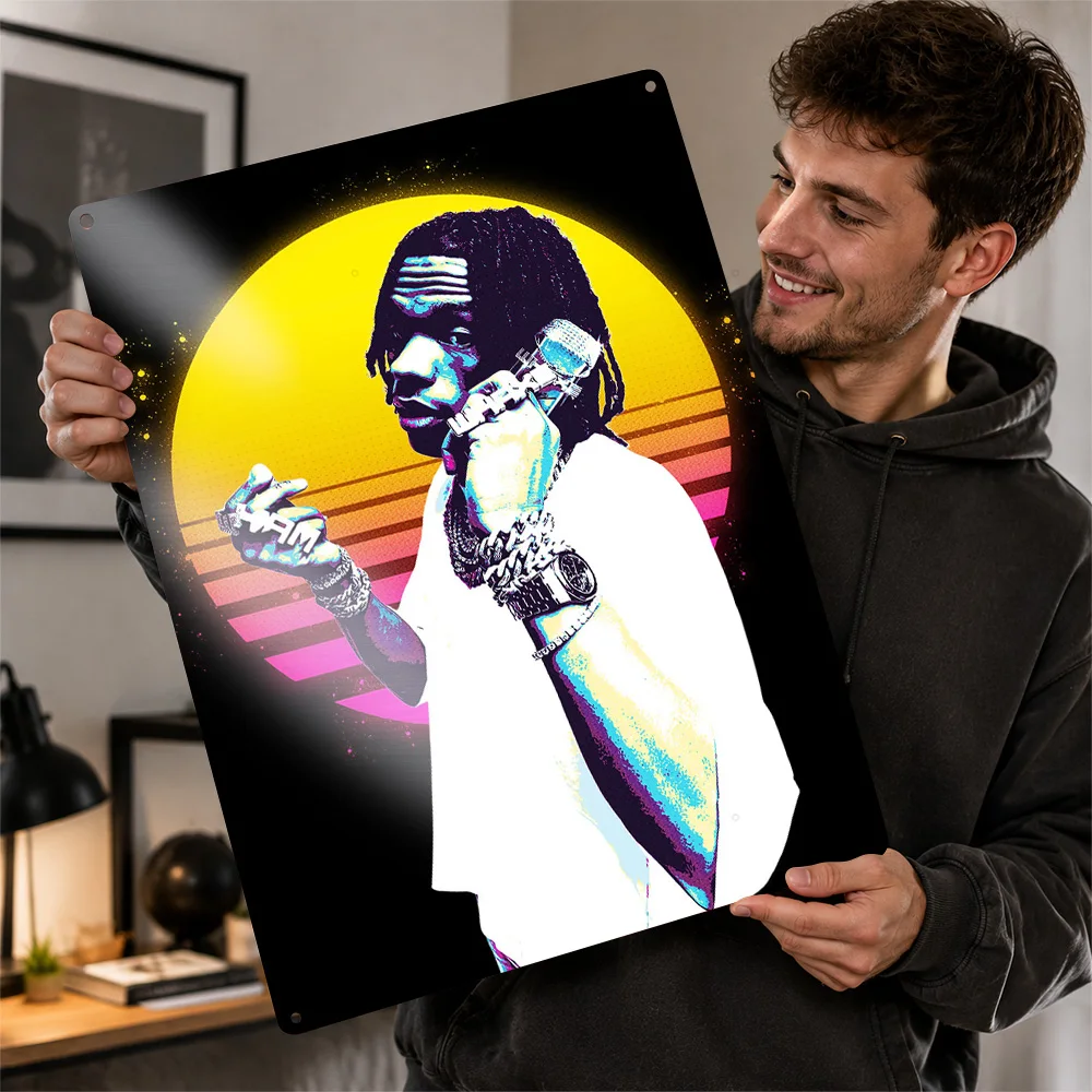 Lil Baby Retro Art Poster Retro 3D Printed Metal Signs Customized Wall Hanging Gift for Office Decor Room Garage Accessories