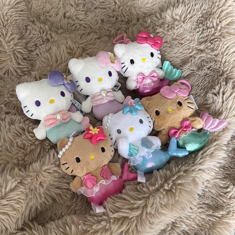 

Новая плюшевая кукла Sanrio HelloKitty, летняя подвеска-русалка, аниме, аксессуары с героями мультфильмов, брелок, подвесное украшение, подарки для девочек