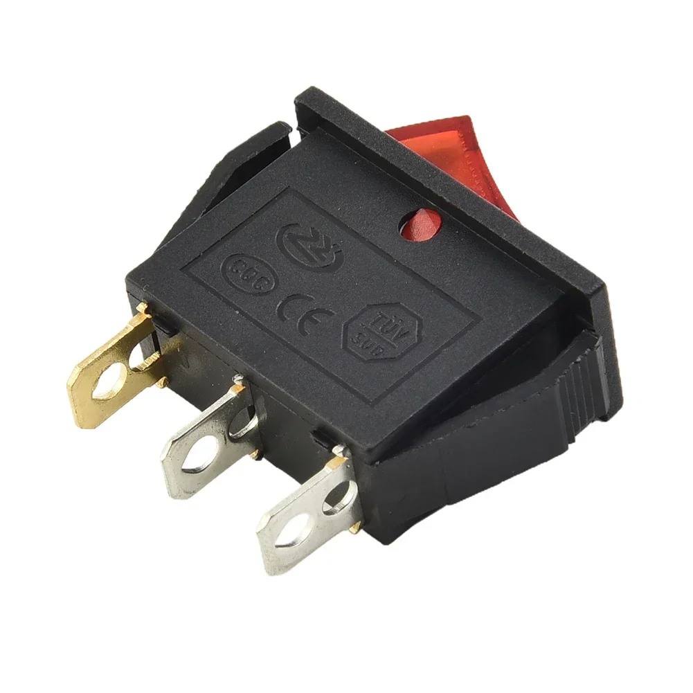 Tools Red With Light On-Off 3pin High Quality ON-OFF 3Pin Plastic Easily Installed Slim Type With Push-In Terminals