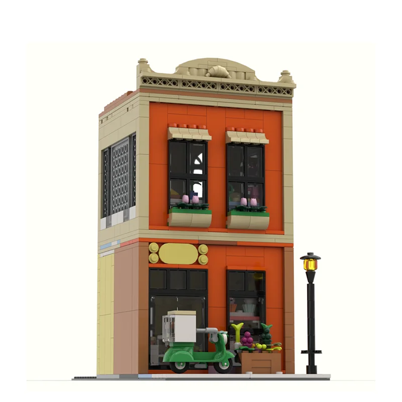 

City Street View Model Moc Building Blocks Kitchen Grocer ​​​​​Model Technology Brick DIY Movie Model Construction Toy Holiday