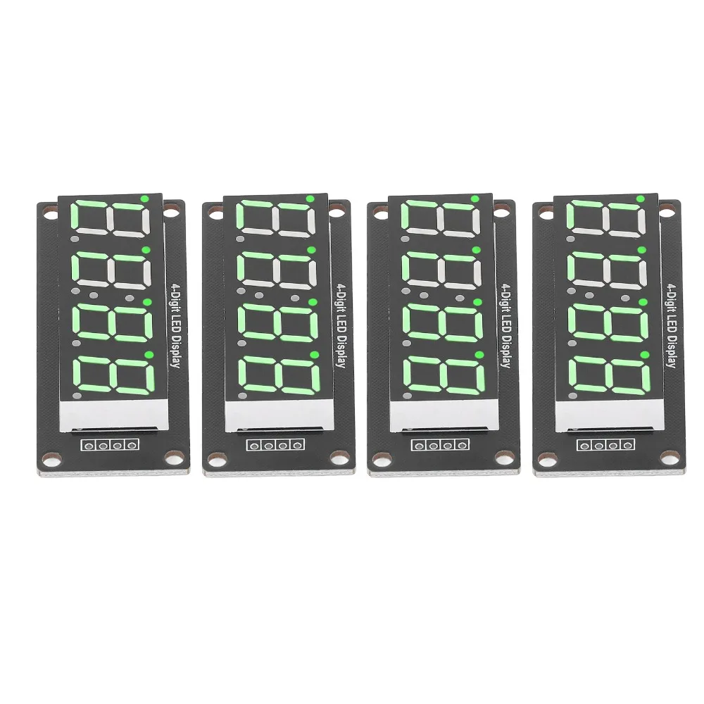 4 Sets 0.56in 4 Digit Digital Tube LED Display TM1637 Includes 4 Pin Headers LED Display Board 7 Segments Multi-Color Options