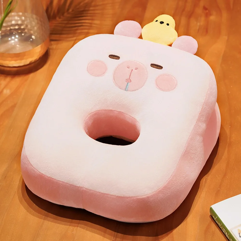 

Double-sided Capybara Office Nap Pillow Plush&Ice Silk Super Soft Hand Warmer Pillow Keep Warm Cartoon Capybara Neck Pillow