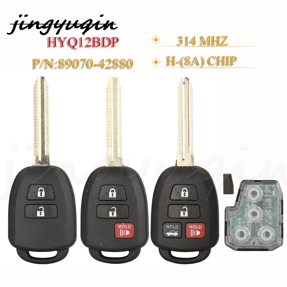 

Jingyuqin HYQ12BDP 89070-42880 Car Remote Key 314mhz H-8a Chip For Toyota Tacoma Combo Rav4 Kluger Highlander Toy43 Blade