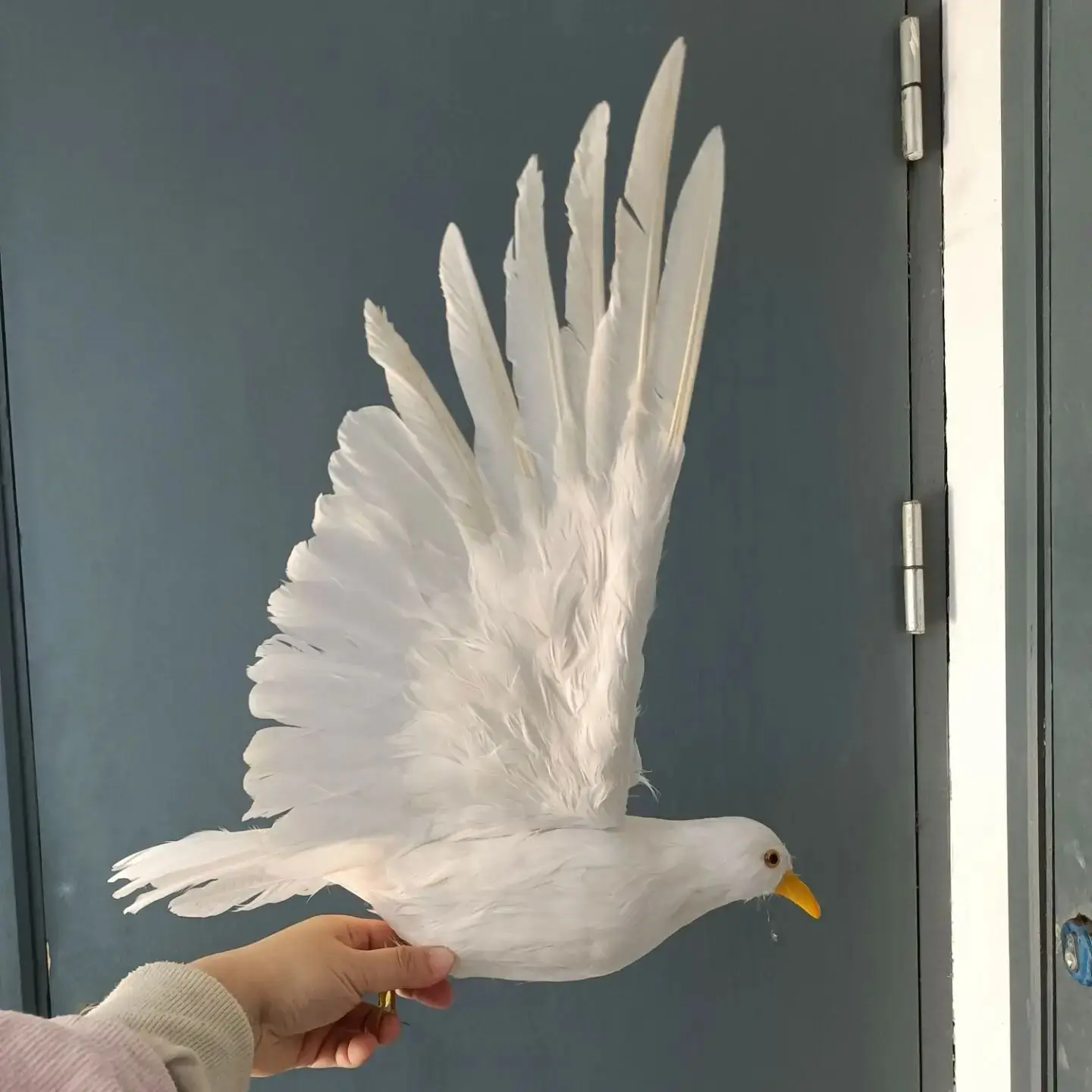 

big wings simulation white foam and feather dove model gift about 40x70cm a0046