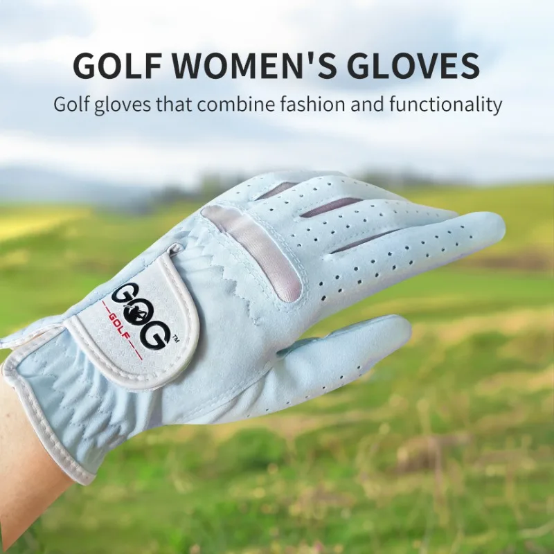 

1 пара перчаток для гольфа, синие профессиональные дышащие небесно-голубые мягкие ткани для женщин, спортивные развлечения для левой и правой руки