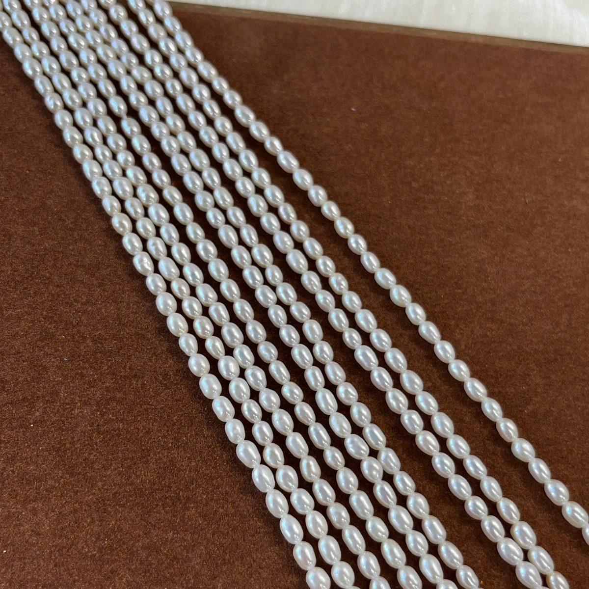 AAA 3-4mm High Quality Semi-finished Rice Shaped Beads 100% Natural Freshwater Pearls for Jewelry Making DIY Necklace Bracelet