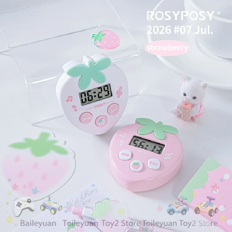 Picture 4: New ROSYPOSY Digital Timer Strawberry Shape Ins Korean Style Countdown Alarm Reminder For Kitchen Cooking Study Time Management