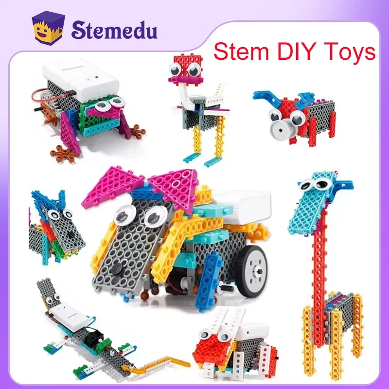 STEM Robot Electric Building Blocks 12 in 1 Hundred Animals Mechanical Assembled Blocks DIY Educational Children's Toys Gift DIY