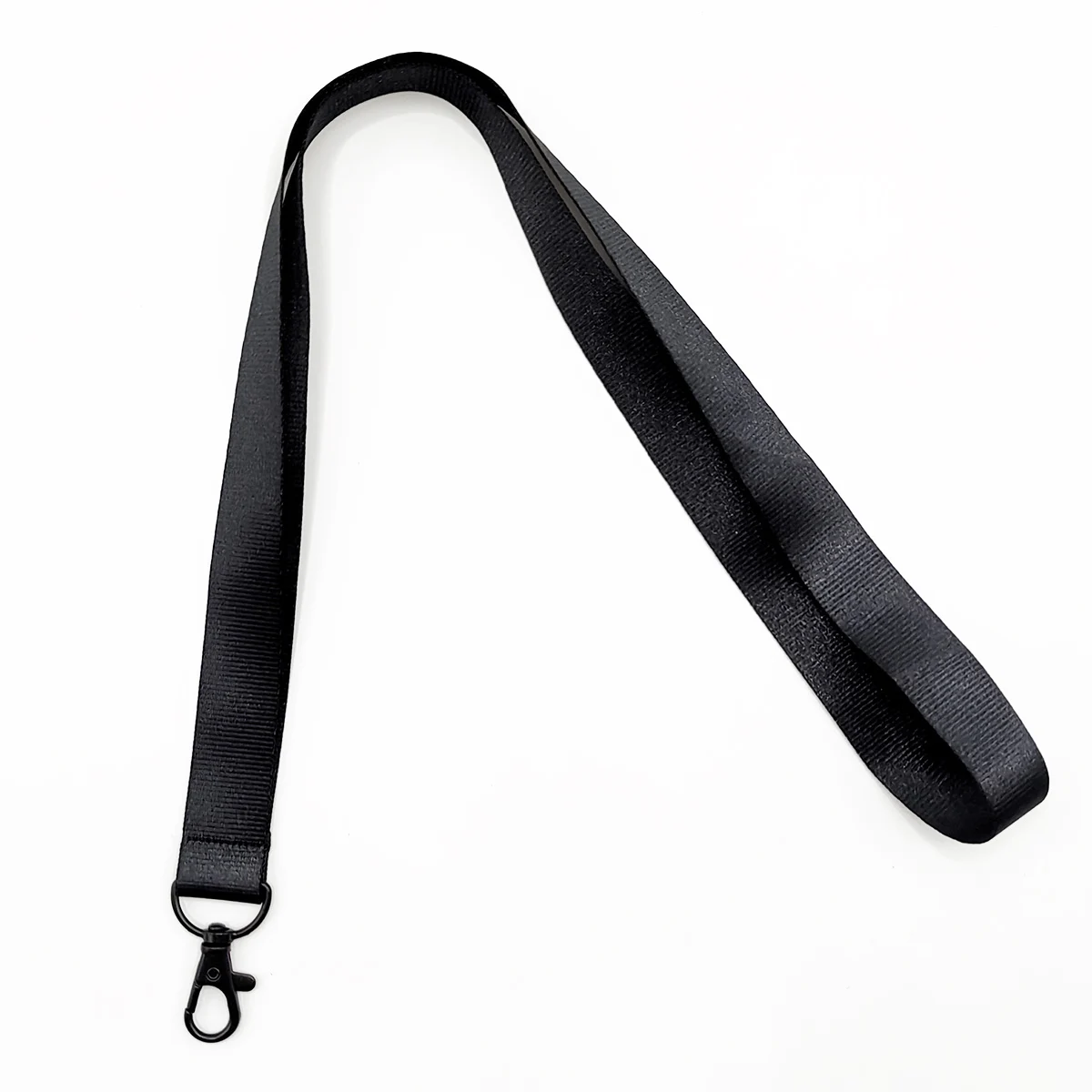 Black Nylon KeyChain Safety Hanging Neck Strap Lanyard For ID Name Card Badge MobilePhone Anti Loss Safety Rope Black Metal Hook
