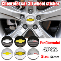 4Pcs Aluminum 56mm Wheel Center Hub Sticker Emblem Decoration Decals For Chevrolet Cruze Captiva Aveo Spark Colorado Accessories