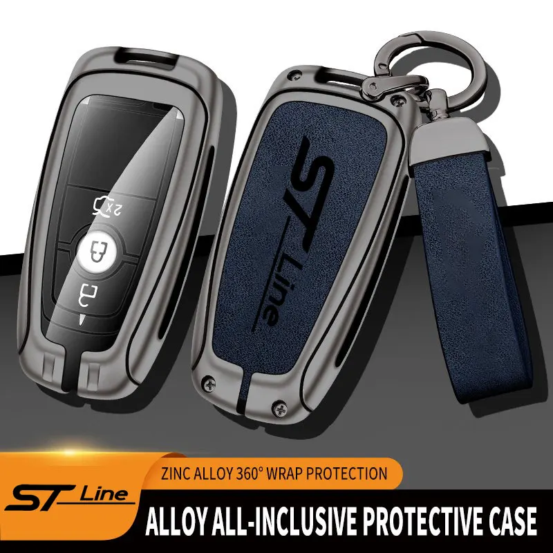 Zinc Alloy Car Remote Key Case Cover For Ford Fusion Edge Puma S-MAX ST Line Remote Control Protector For Ford STline Key Holder