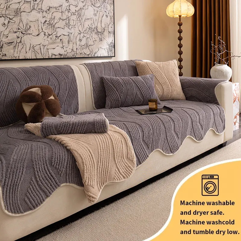 1PC-Shu Mianlong unregelmäßig geformtes Sofakissen, weich, warm, dick, rutschfest, Wintersofa-Dekoration