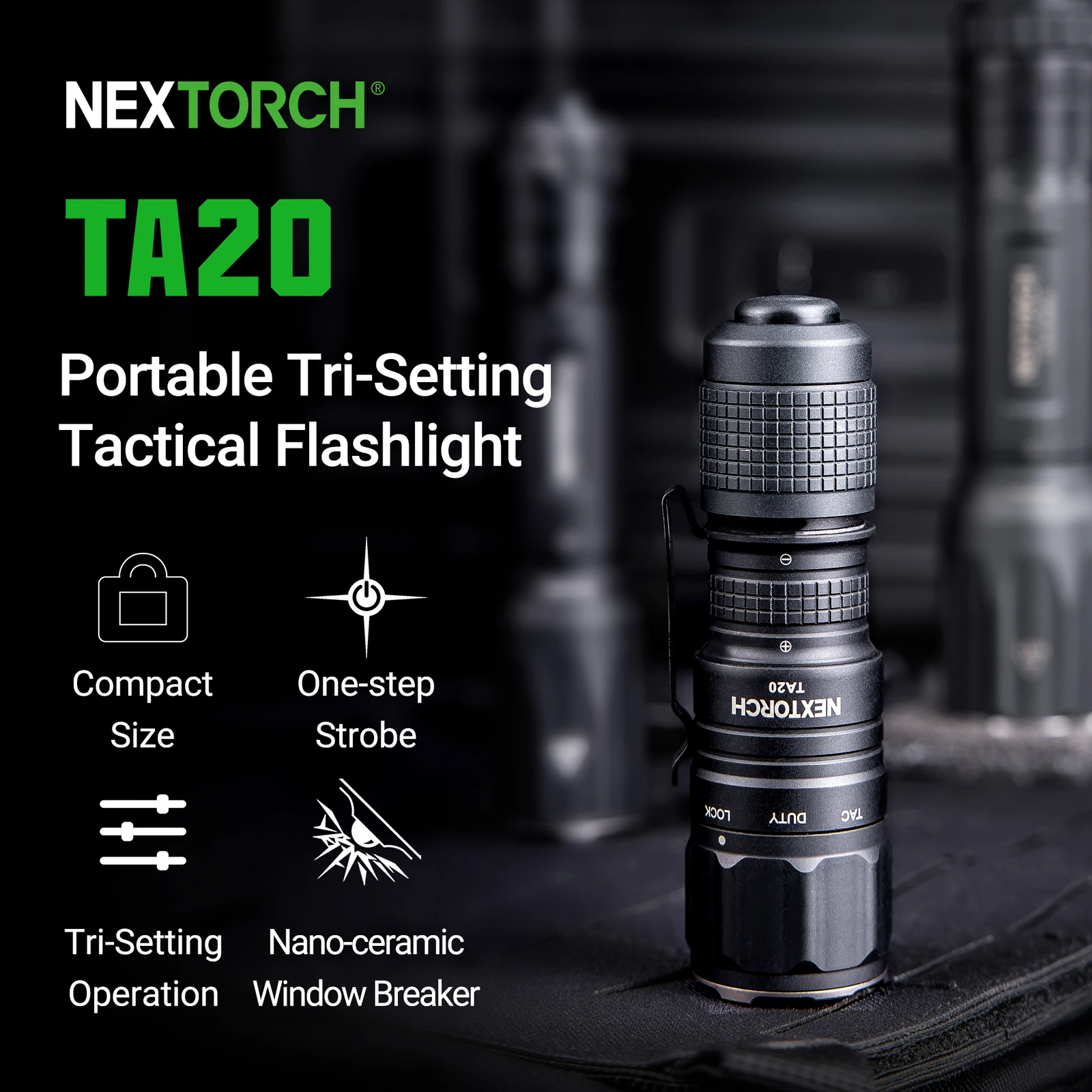 Nextorch TA20 1000 Lumens Military Tactical Flashlight,High Power LED Flashlight,USB-C Rechargeable Battery,edc,camping torch