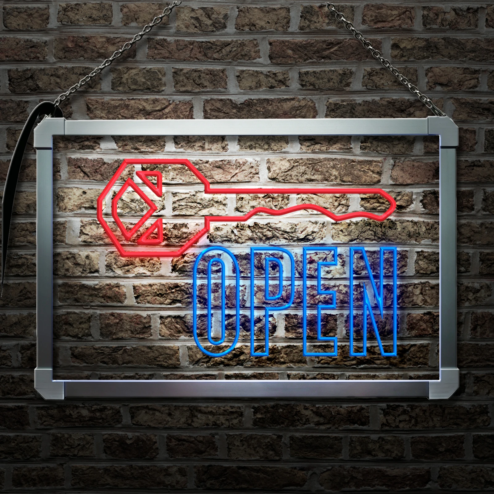 OPEN Keys Store Cutting Shop-LED Neon Sign with Independent Dual Color Control,Wall Decor Light for Party Wedding Shop