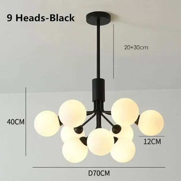 Magic Bean LED glass ball chandelier gold Luxury modern Chandeliers For living room bedroom deco Dining room lighting fixture