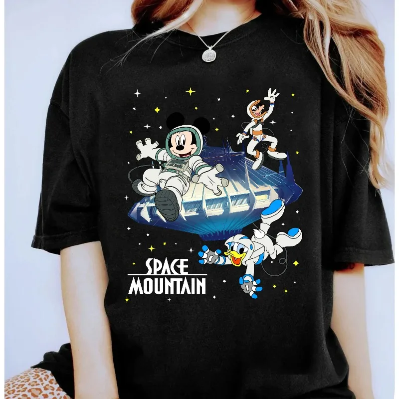 

Винтажная рубашка Space Mountain 2025 года, космическая рубашка Disney Mouse and Friends, космическая рубашка Disney, одинаковая футболка для всей семьи Disneyland
