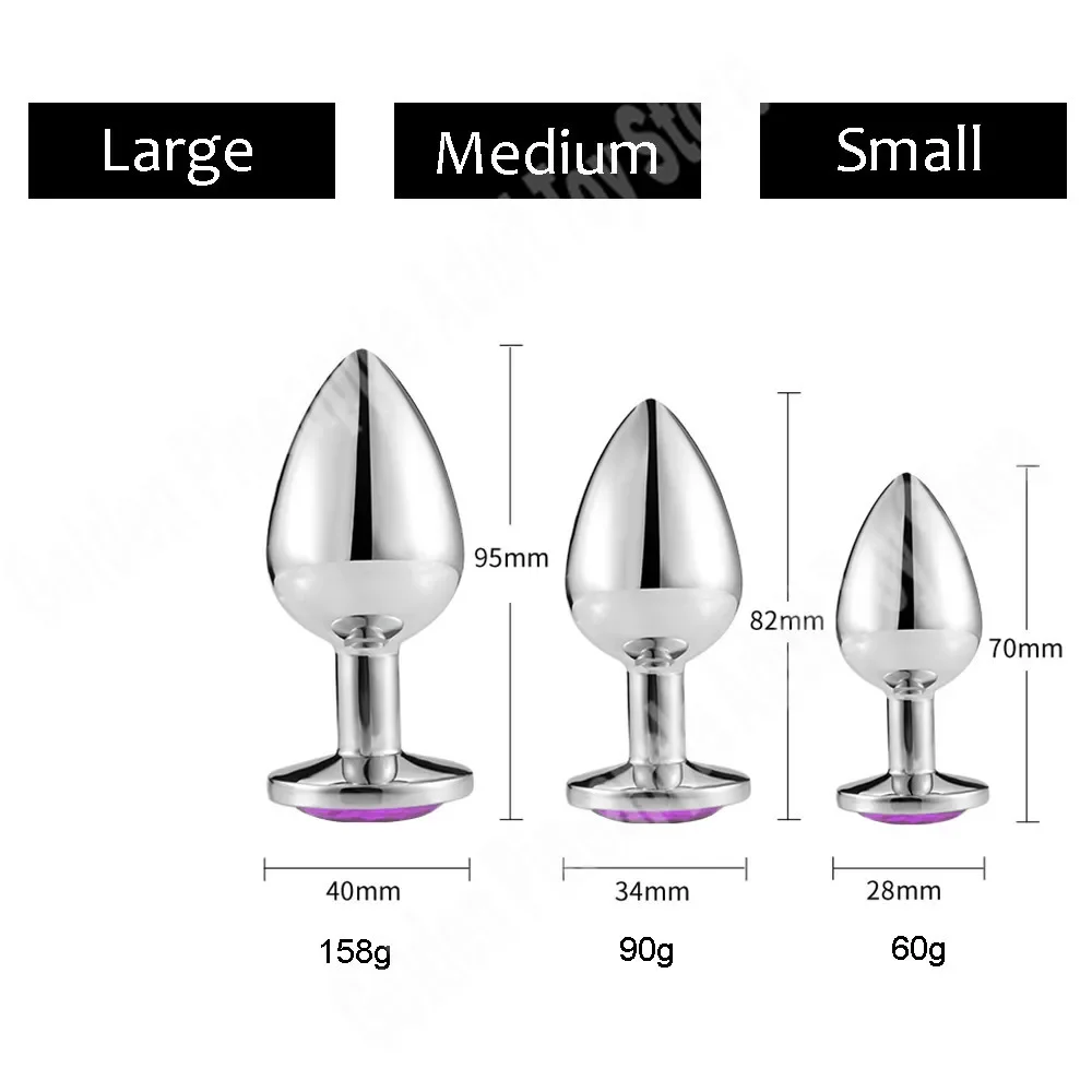 Crystal Metal Anal Plug Sex Toys for Adults Anal Beads Stainless Steel Butt Plug Smooth Anus Beads Sex Toys for Couples Games