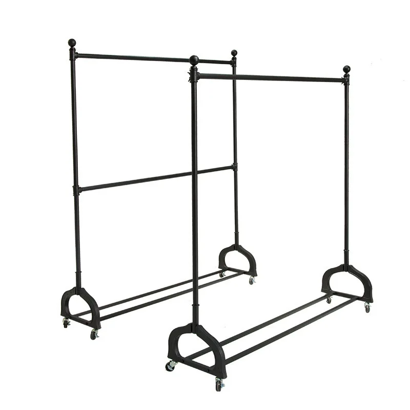 

&Men's Women's Children's Clothing Coat Rack Lifted Shelf From Floor-to-Floor Display for Clothing Store